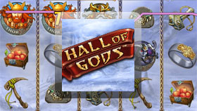 Hall of Gods spelaautomat med logo
