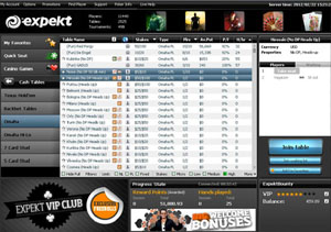 screenshot expekt poker lobby