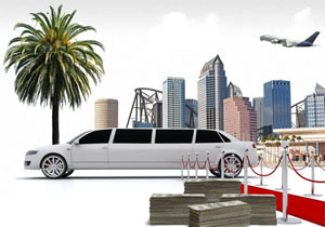 limousine och palm